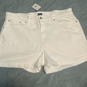 J Crew white denim shorts